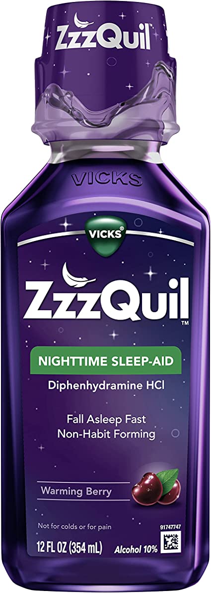 Vicks ZzzQuil Nighttime Sleep Aid, Warming Berry Liquid 12 fl.oz