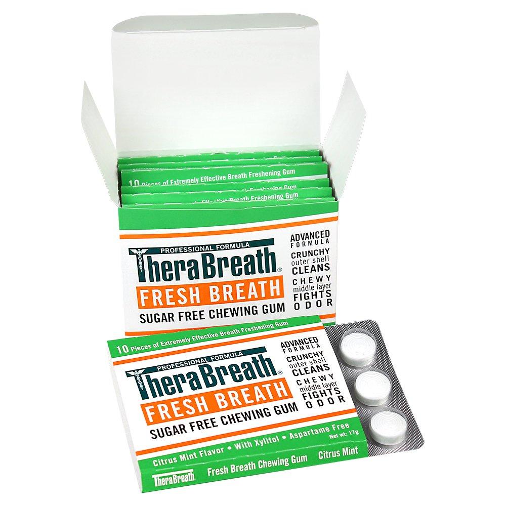 TheraBreath Fresh Breath Chewing Gum, Citrus Mint Flavor, 60 Pieces