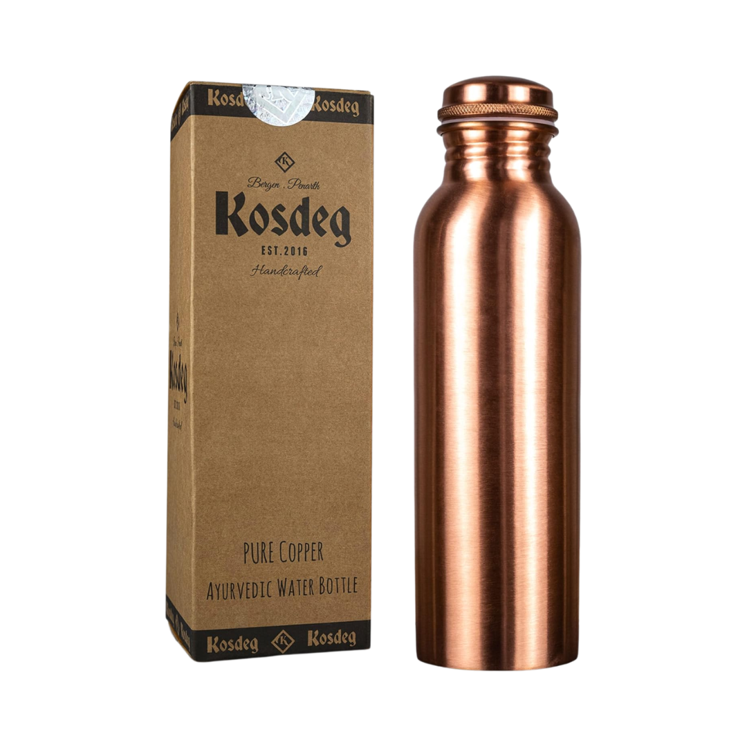 Kosdeg Pure Copper Ayurvedic Water Bottle, 34 oz