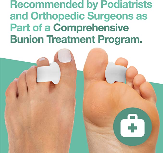ZenToes Gel Toe Separators for Toe Allignment Corrector & Spacer White 4 Count