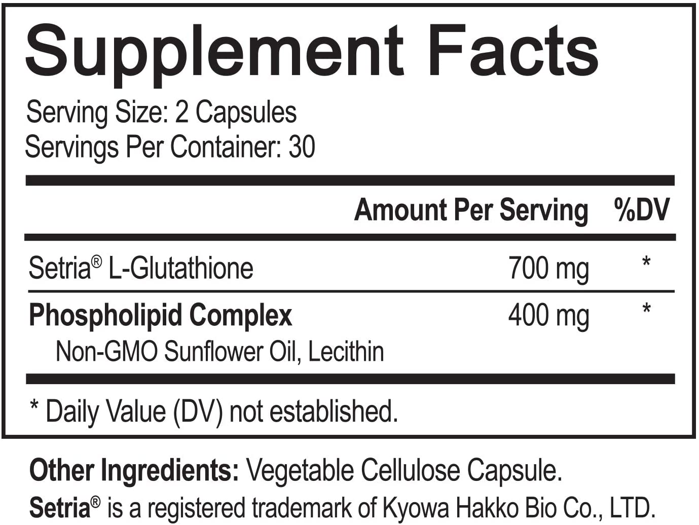 NutriFlair Premium Liposomal Glutathione 700mg Enchance Absorption - 60 Vegetable Capsules