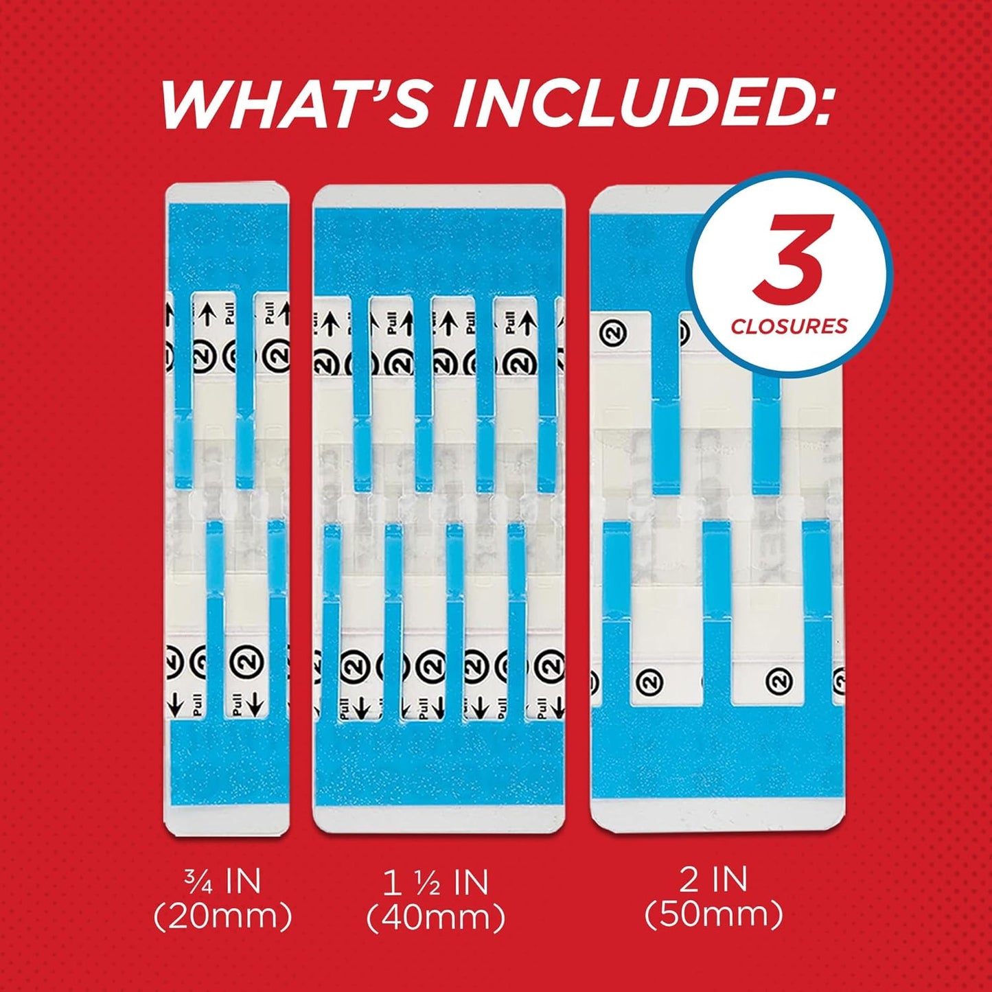 Clozex Emergency Wound Closures, 3 Sizes