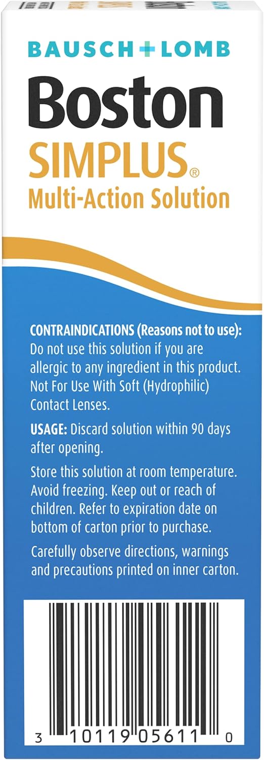 Bausch And Lomb Boston Simplus Multi-Action Solution ,For Rigid Gas Pe ...