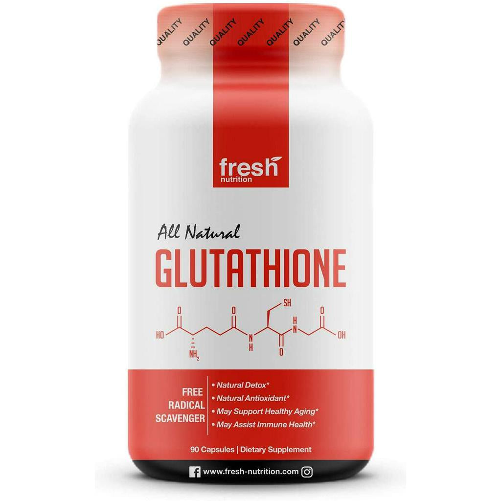 Fresh Nutrition All Natural Glutathione Supplement, Vegan Friendly, Non GMO, 90 Capsules