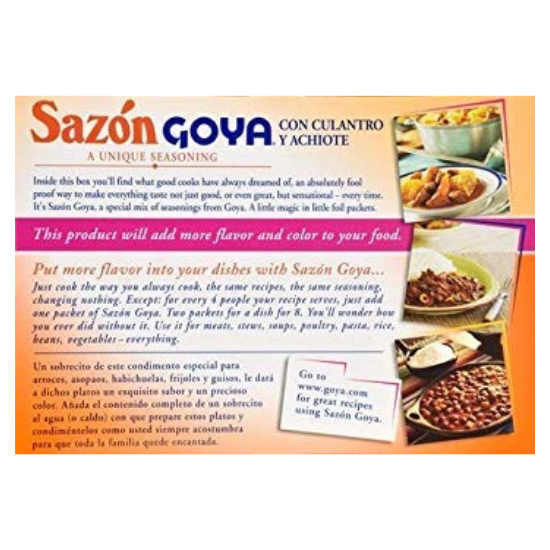 Sazon Goya A Unique Seasoning, 6.33 oz. / 180g 36 Packets Super Saver Jumbo Pak (1 Count)
