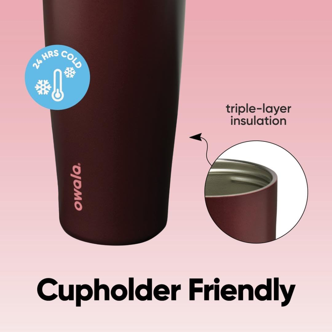 Owala FreeSip Tumbler with Travel Grip Black Cherry, 40 oz / 1,185 ml