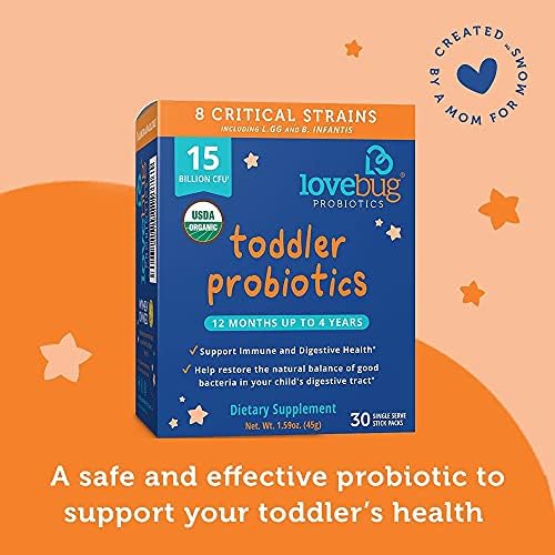 Lovebug Toddler Probiotics 14 Billion CFU (30 Single Serve Stick Packs)