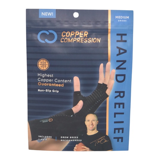 Copper Compression Hand Relief Arthritis Gloves, Non-Slip Grip (Medium)