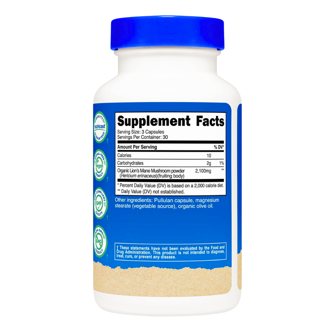 Nutricost Lion's Mane Mushroom 2100mg Supplement 90 Capsules