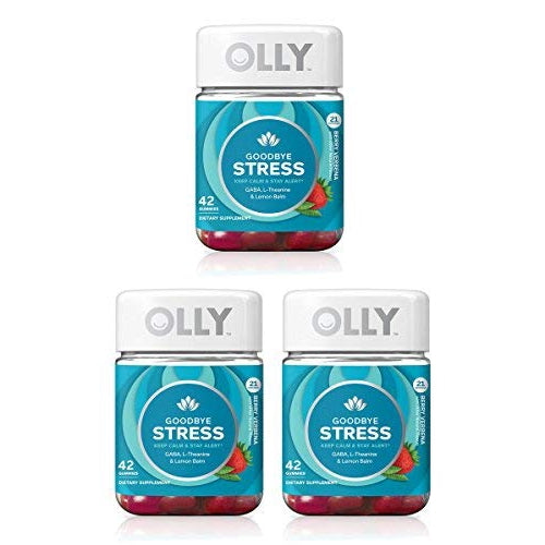 OLLY Goodbye Stress GABA, L Theanine & Lemon Balm Chewable Supplement, 42 Gummies