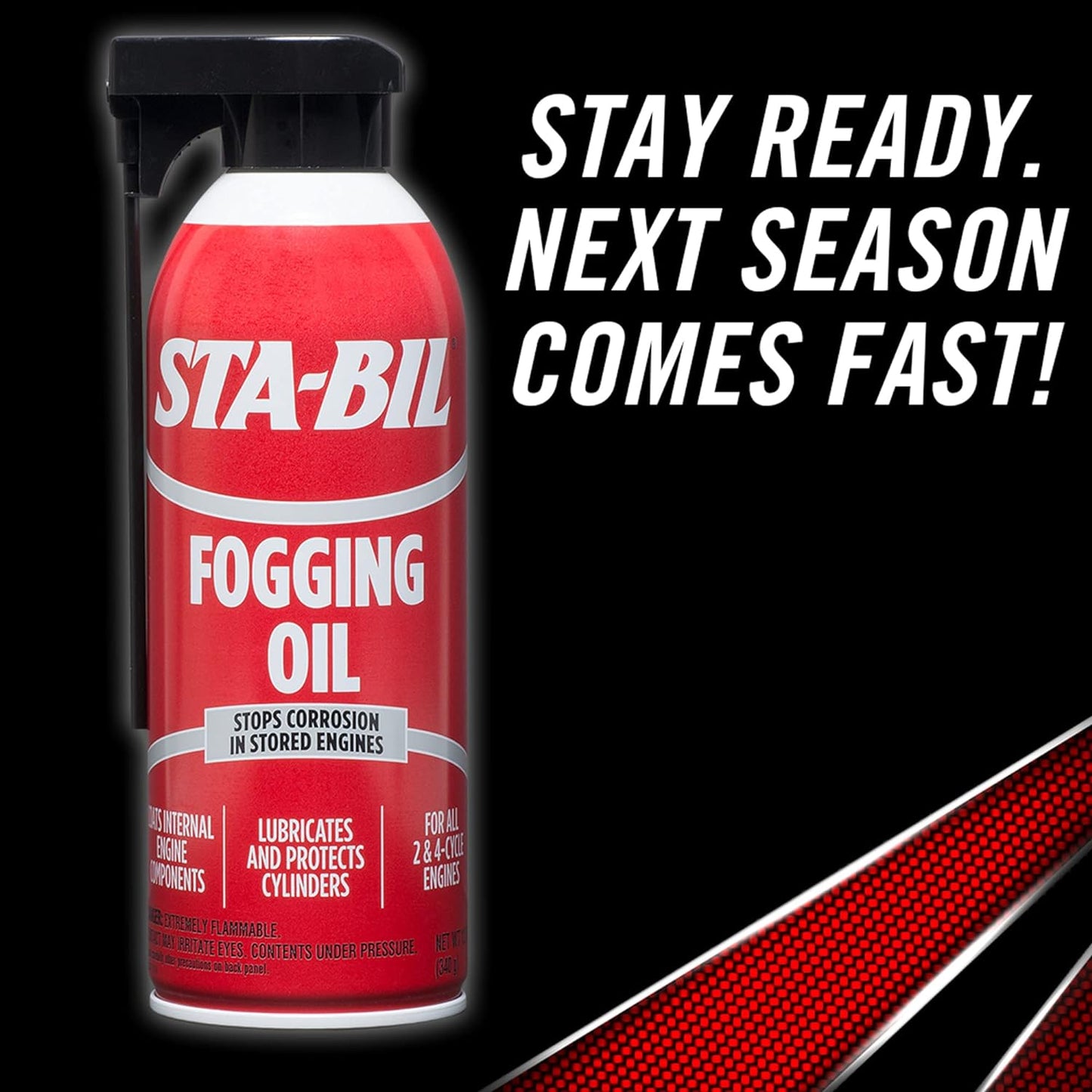 STA-Bil Fogging Oil Stops In Stored Engines Lubricates And Protects Cylinder 12 oz / 340g