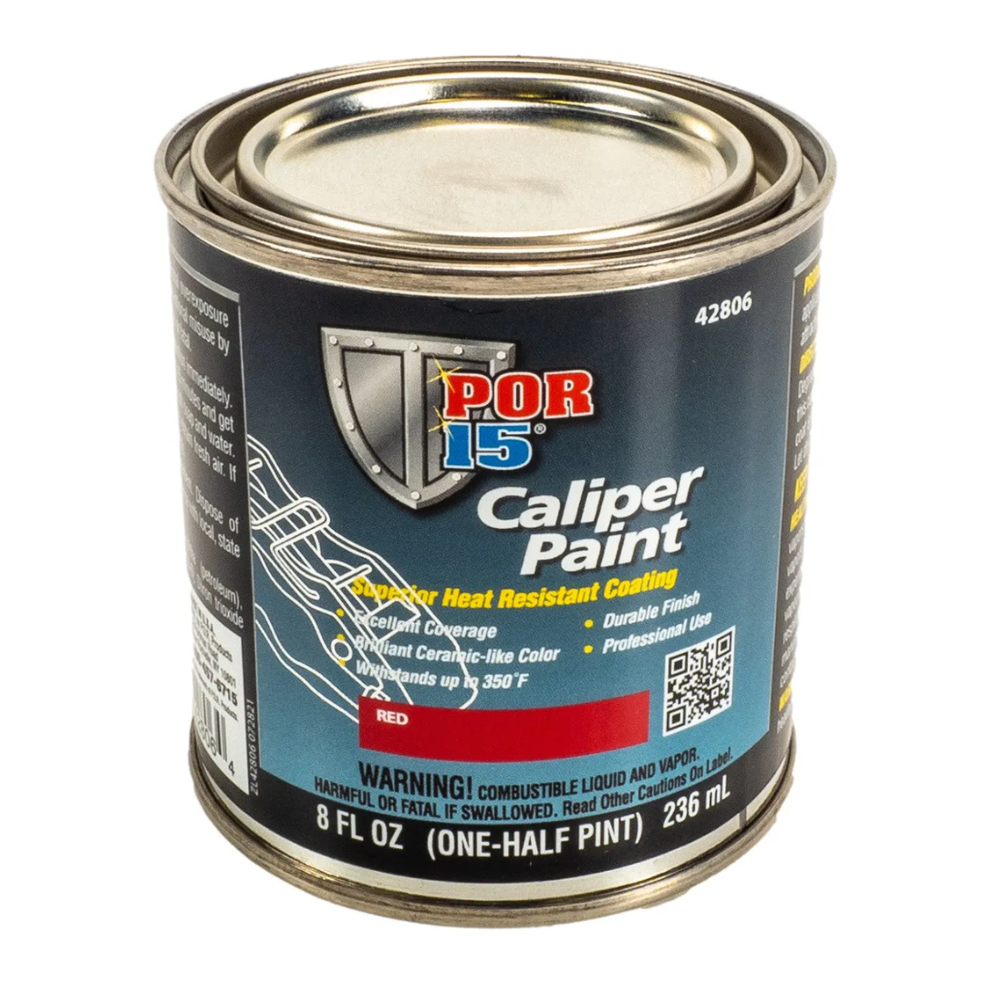 Por15 Caliper Paint Superior Heat Resistant Coating (Red), 8 fl oz/236 mL