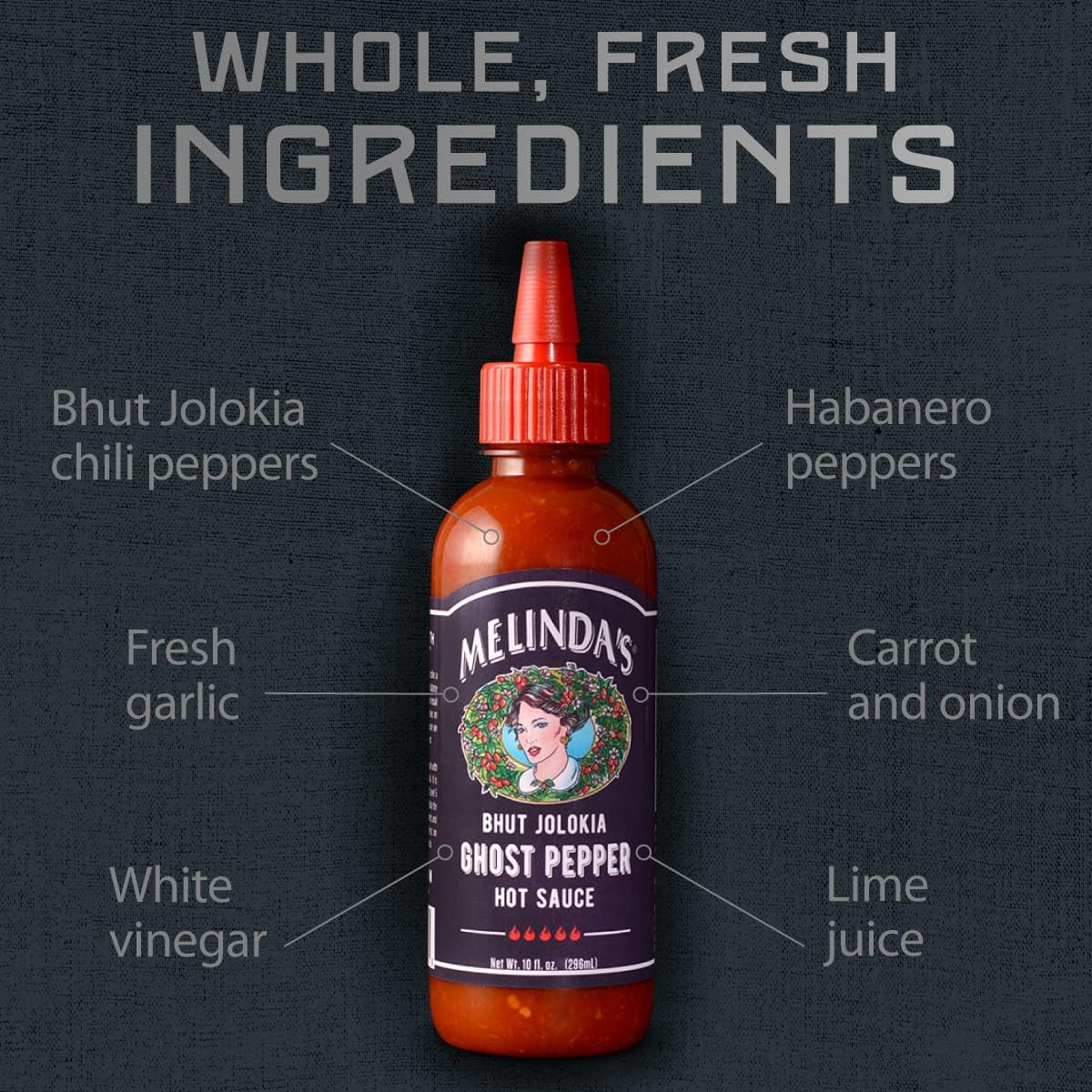 Melinda's Bhut Jolokia Ghost Pepper Hot Sauce, 296 ml / 10 fl. oz.