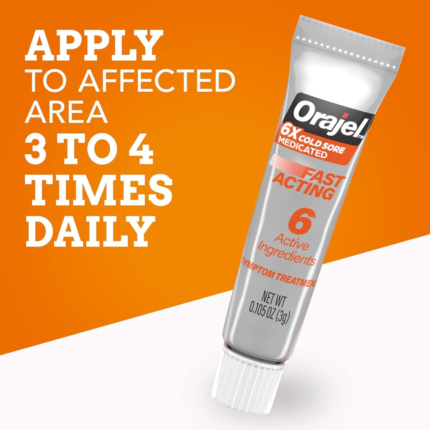 Orajel 6x Medicated Cold Sore Fast Acting Treatment 0.105 oz / 3g