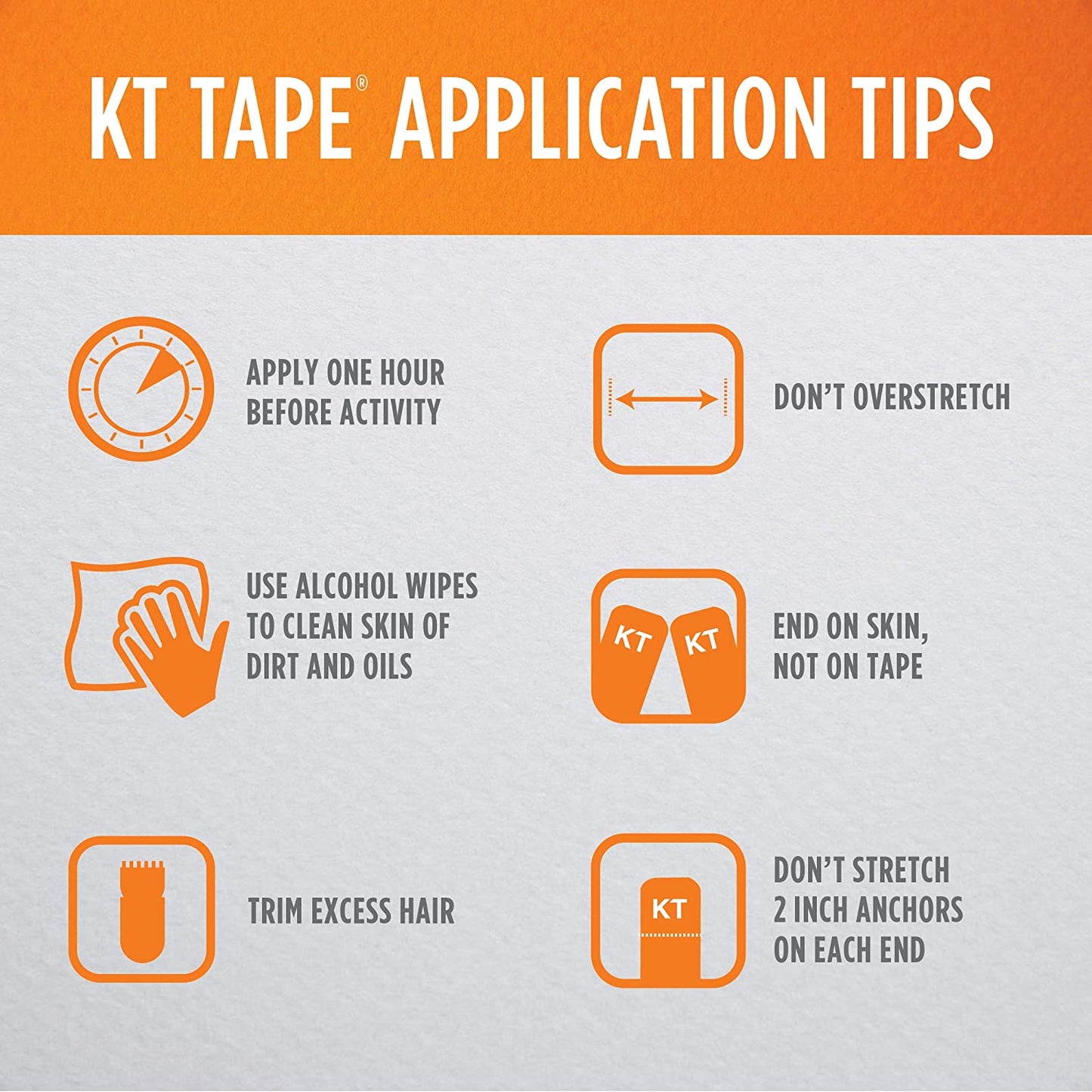 KT Tape Original Cotton Elastic Kinesiology Therapeutic Athletic Tape, 2" x 10" Black, 20 Strips