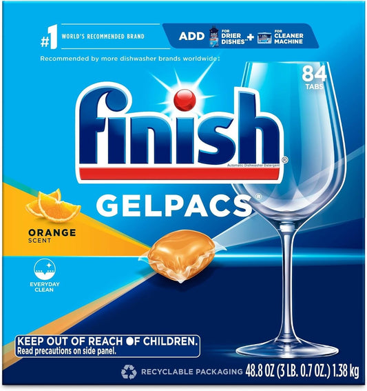 Finish Dishwasher Gel Packs Orange Scent, 1.38 kg / 48.8 oz