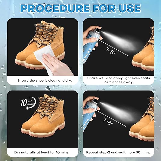Etching Waterproof Shoe Rain & Stain Protector Spray, 10.15 oz. / 300 ml
