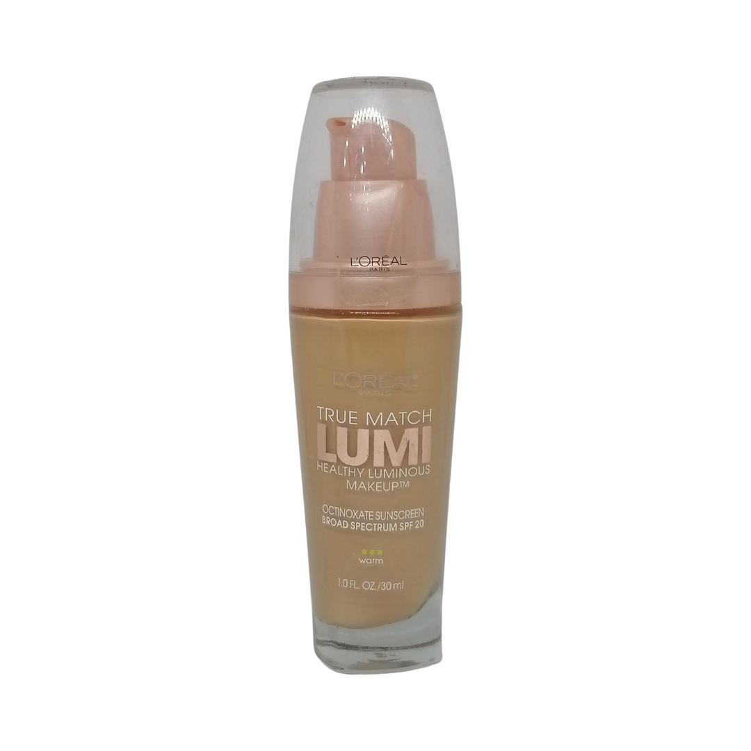 L'oreal True Match Lumi Healthy Luminous MakeUp Warm Sunscreen W4 Natural Beige SPF 20, 1 oz / 30 ml