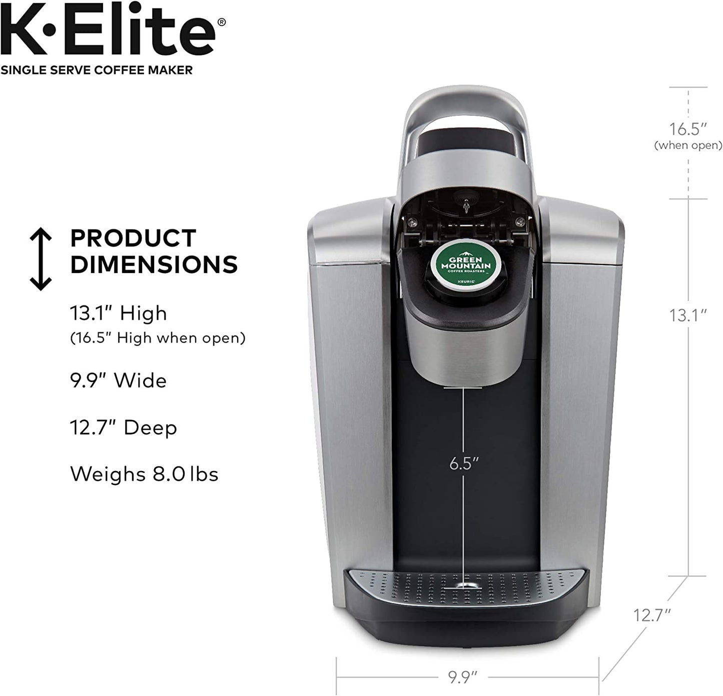 Keurig K-Elite Coffee Maker Single Serve K-Cup Pod Coffee Brewer With Iced Coffee Capability