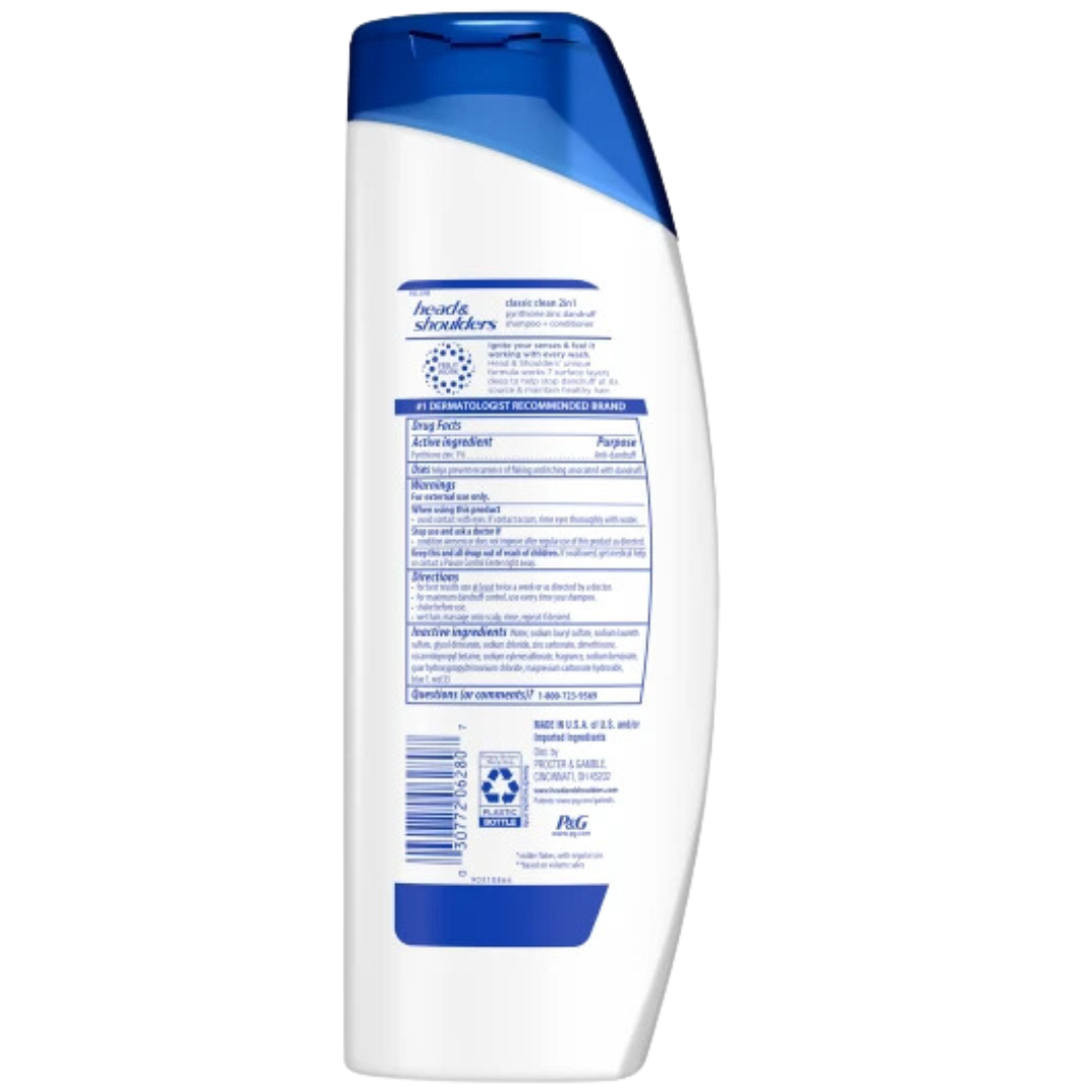 Head & Shoulders Pyrithione Zinc Dandruff Shampoo + Conditioner Classic Clean 2 in 1