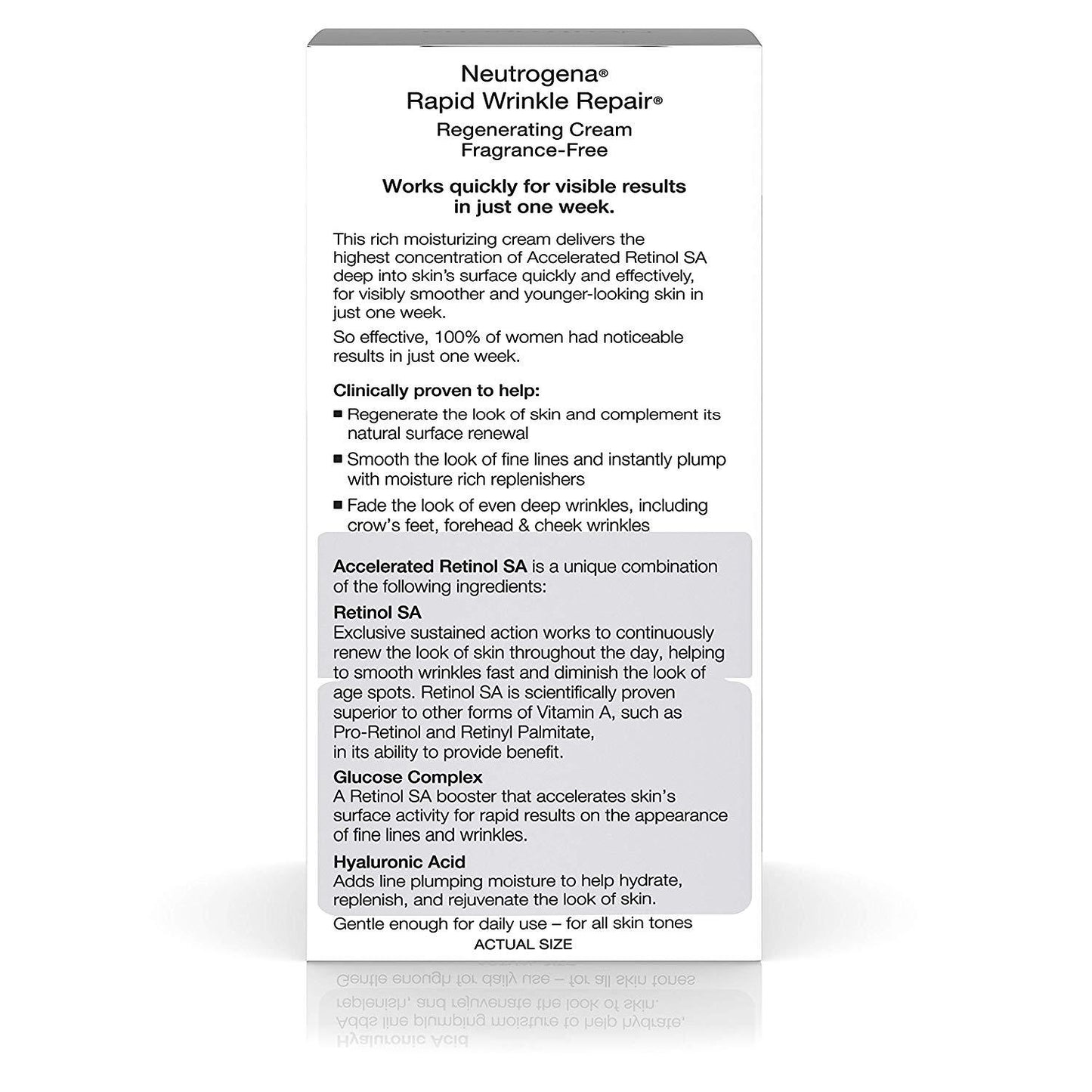 Neutrogena Rapid Wrinkle Repair Regenerating Cream with Retinol SA, Fragrance-Free 1.7 oz. / 48 g