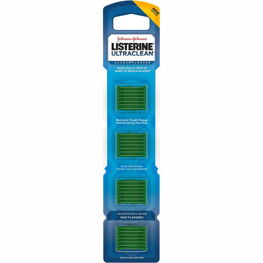 Johnson and Johnson Listerine Ultraclean Access Flosser Mint with 28 Disposable Heads