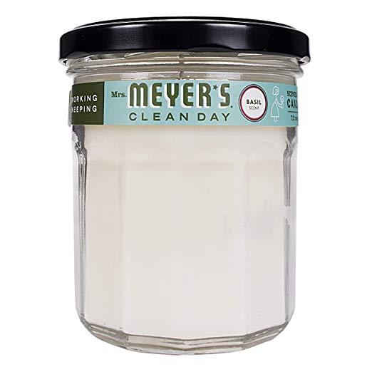 Mrs. Meyers Clean Day Soy Candle, Basil (4.9 oz / 140 g)