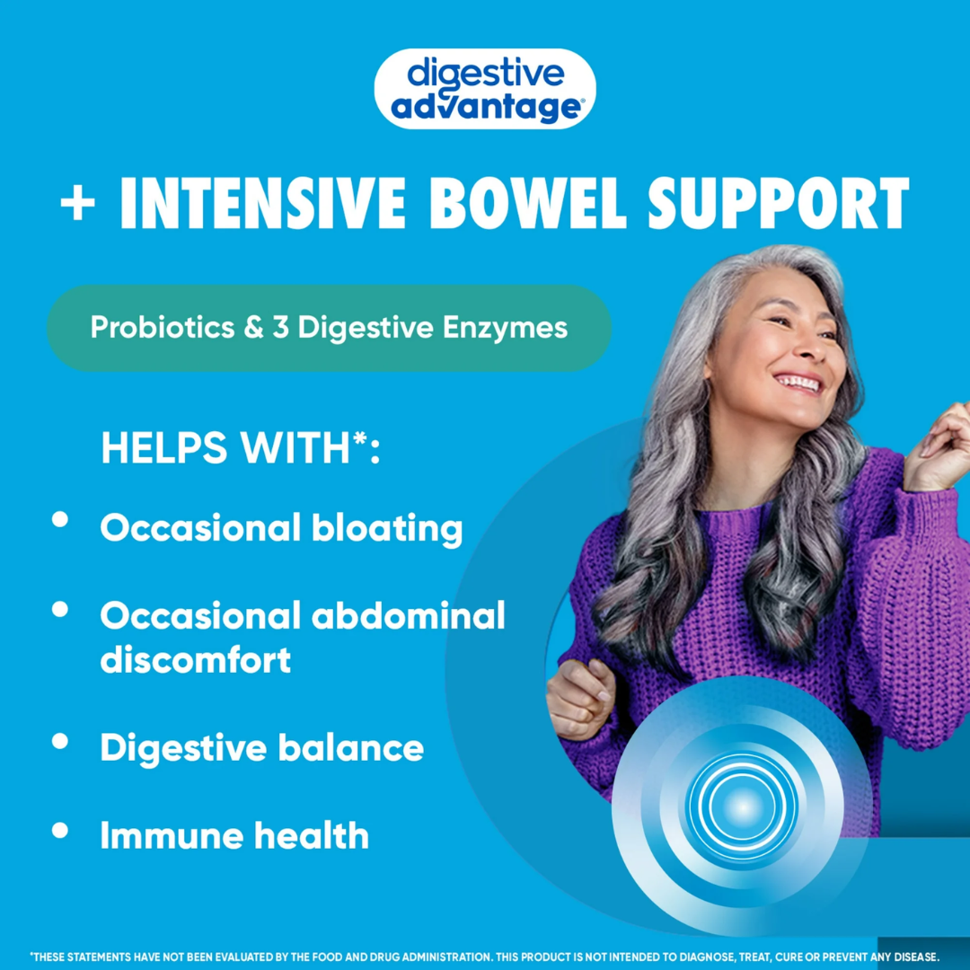 Digestive Advantage Daily Probiotics + Intensive Bowel Support, 96 Capsules