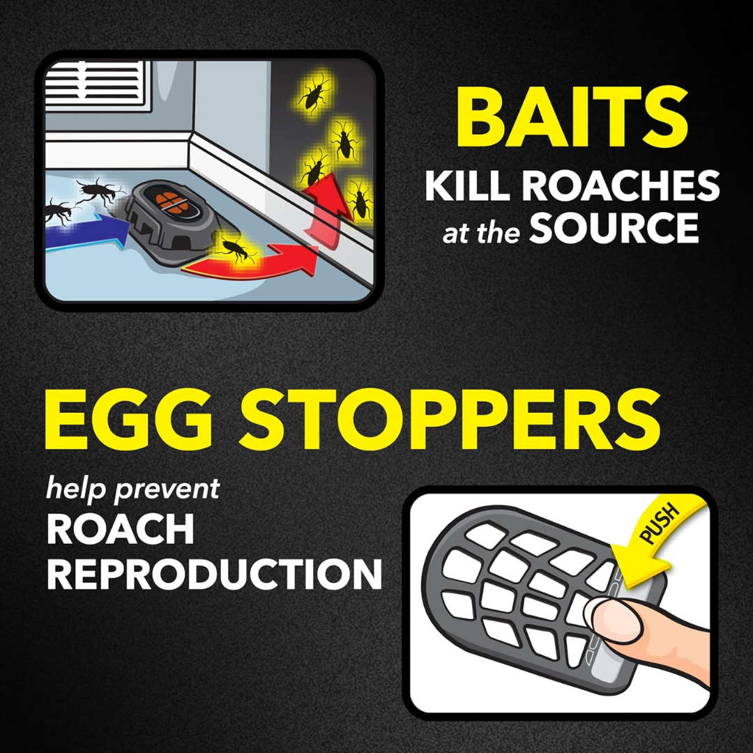 Raid Double Control Small Roach Baits, 12 Baits + 3 Egg Stoppers