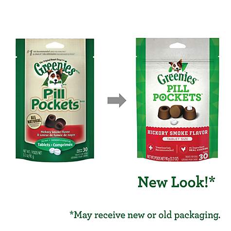 Greenies Pill Pockets Hickory Smoke Flavor (Packaging may Vary) 3.2 oz