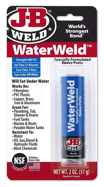 JB Weld WaterWeld Specially Formulated Epoxy Putty, 2 oz. / 57g (8277)