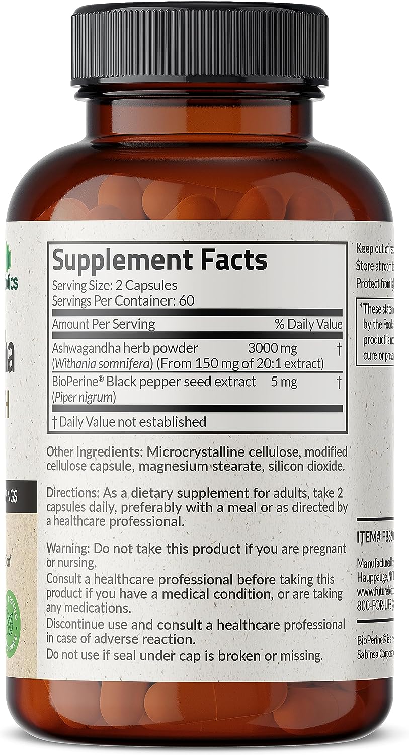 Futurebiotics Ashwagandha Extra Strength 3,000 mg, 120 Capsules