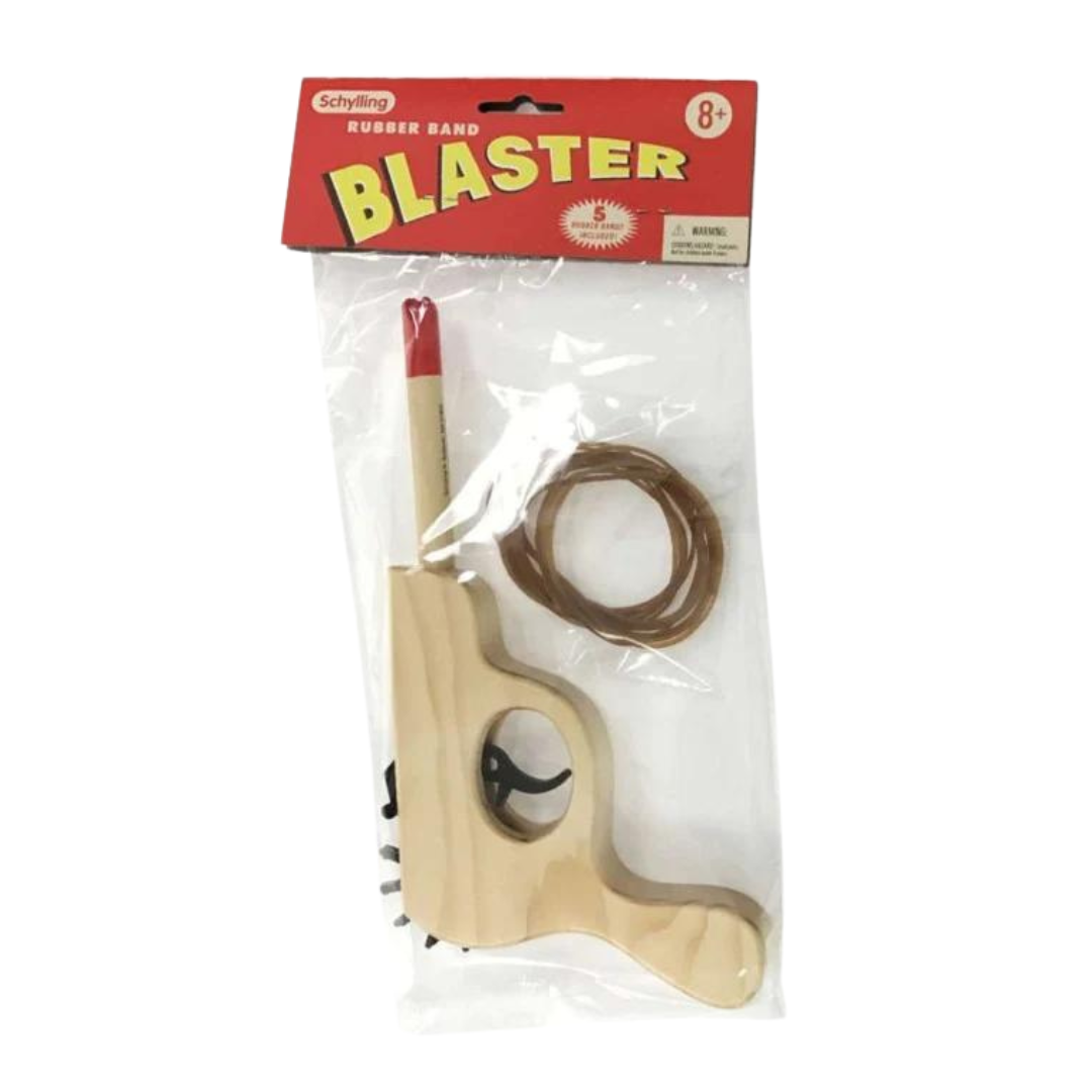 Schylling Rubber Band Blaster Made With Real Wood, 5 Rubber Band Included, 8+ Ages