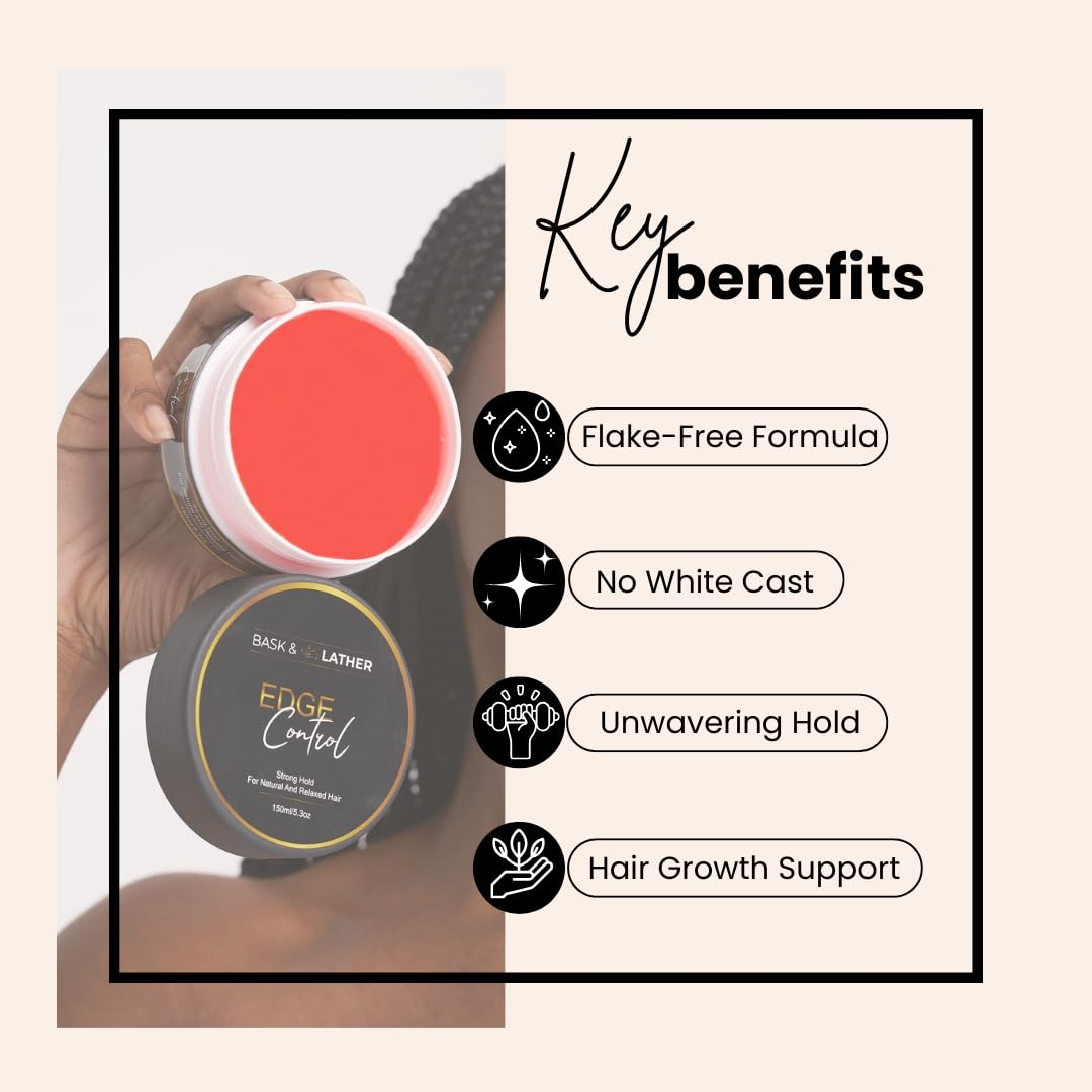 Bask & Lather Edge Control Strong Hold, 150 ml / 5.3 oz