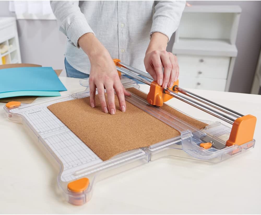 Fiskars ProCision Rotary Bypass Paper Trimmer 12" Cut Length Craft Paper And Mixed Media Cutter