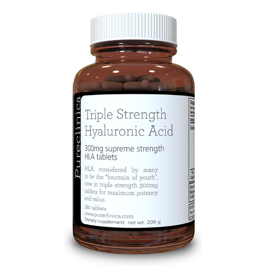 Pureclinica Triple Strength Hyaluronic Acid 300mg, 180 Tablets, 3 Months Supply