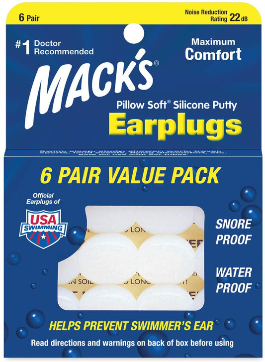 Mack's Pillow Soft Silicone Earplugs (6 Pair)