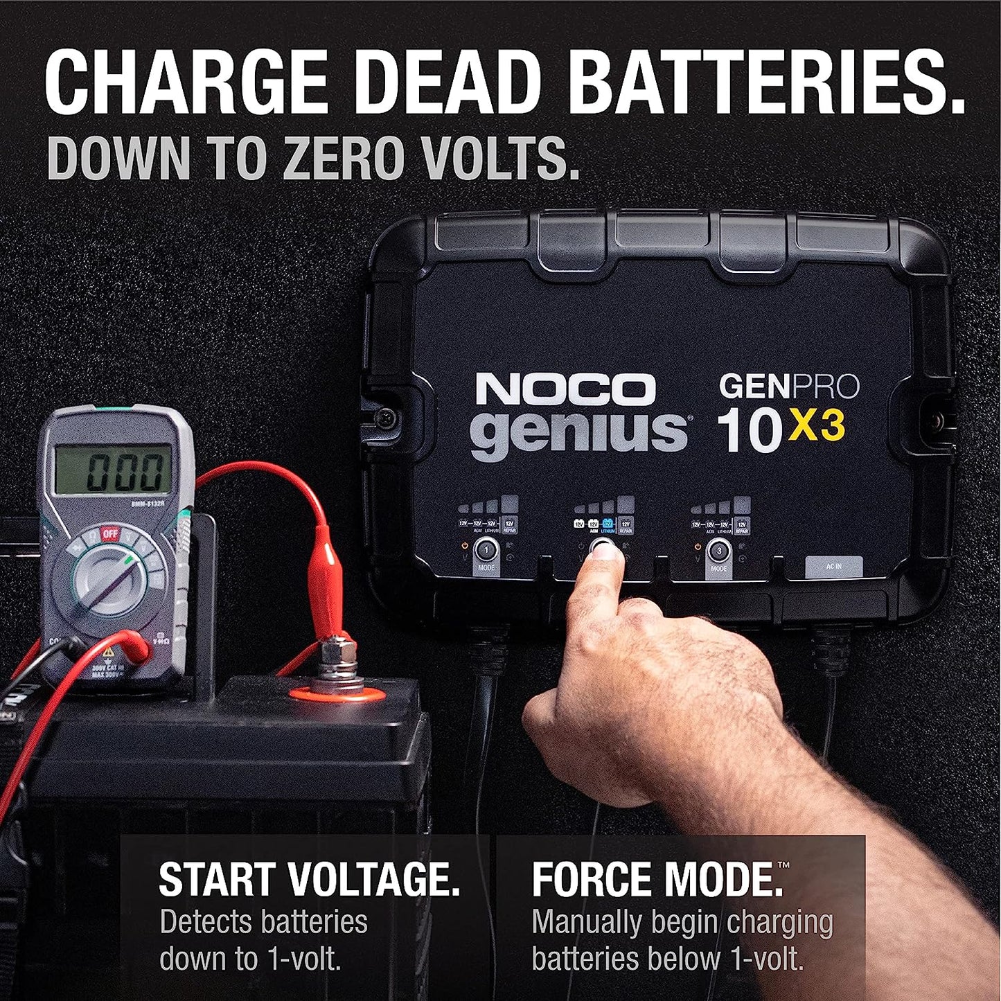 NOCO Genius GENPRO10X3 12V 30A 3-Bank On Board Battery Charger