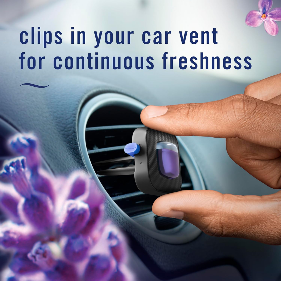 Downy Infusions Febreze Calm Car Air Freshener Vent Clips Lavender & Vanilla Bean Scent, 2 Count