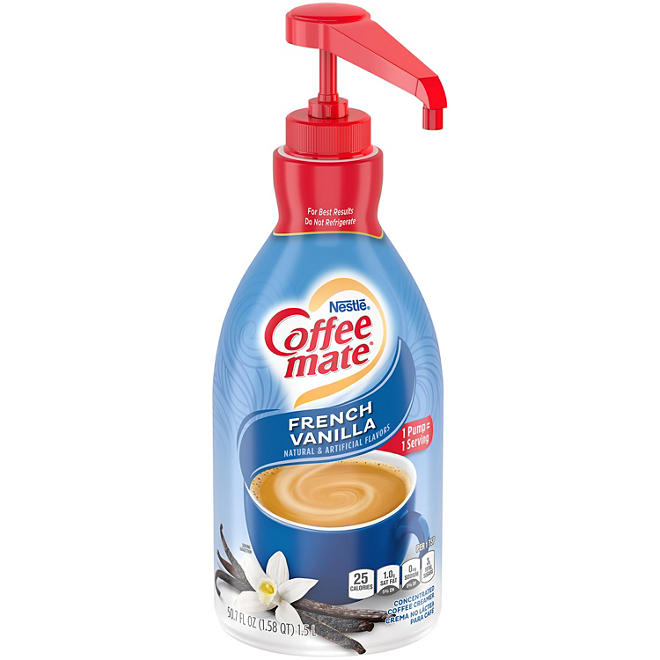 Nestle Coffee Mate Concentrated Coffee Creamer French Vanilla 50.7 Fl Oz / 1.5L