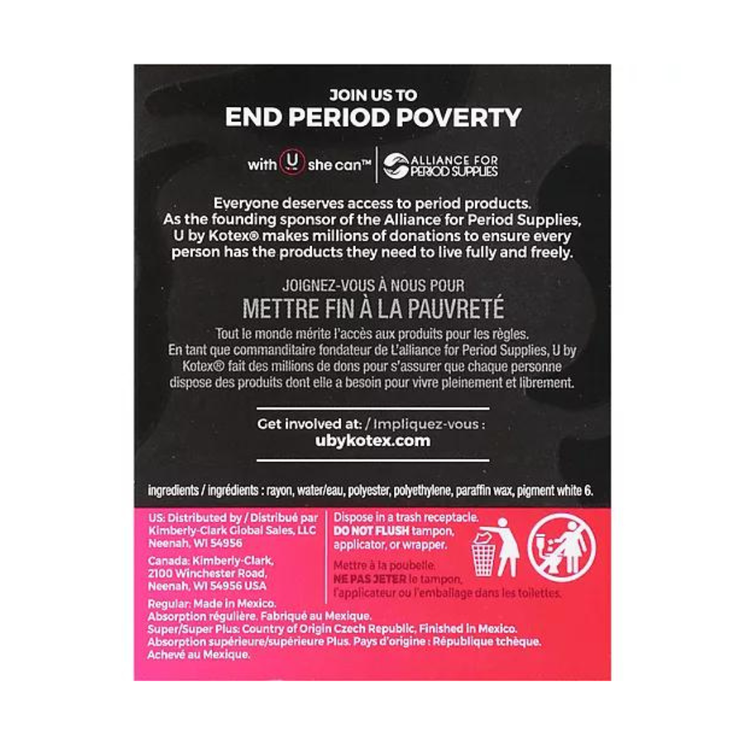 U by Kotex Click with Comfort Flex 30 Compact Unscented Tampons (15 Regular, 10 Super, 5 Super Plus)