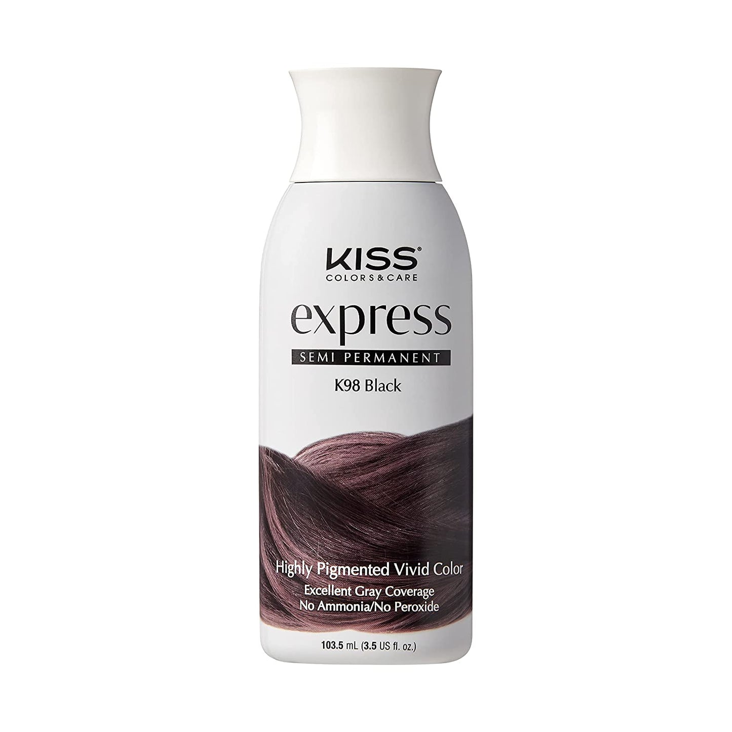 Kiss Express Semi-Permanent Hair Color K98 Black, 3.5 fl oz