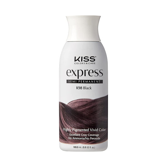 Kiss Express Semi-Permanent Hair Color K98 Black, 3.5 fl oz