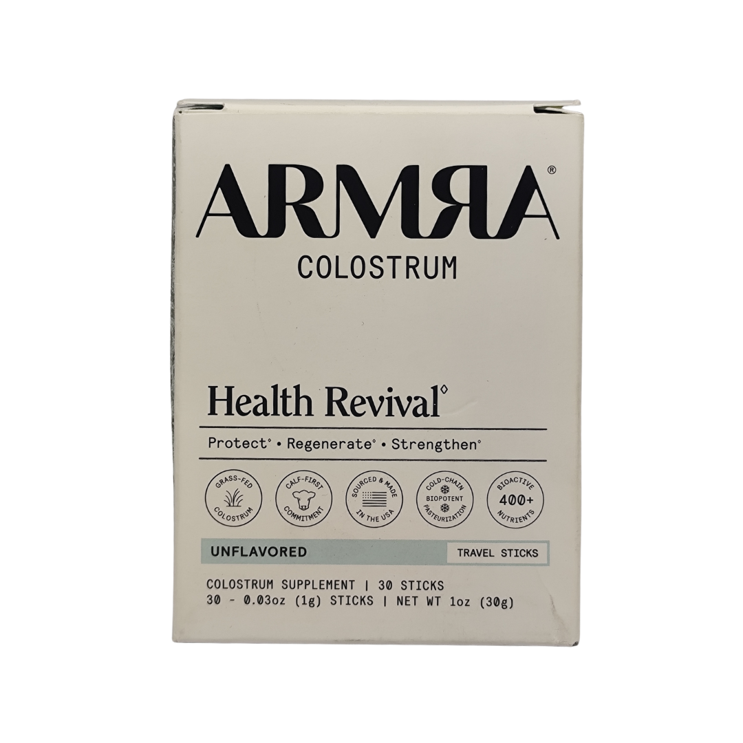 Armra Colostrum Health Revival Powder Supplement, Unflavored, 30 Sticks