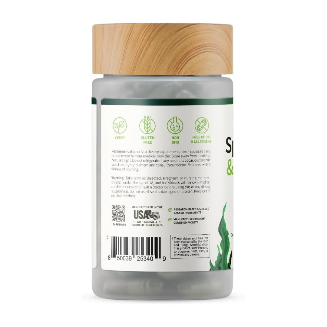 Snap Spirulina + Chlorella Alkalizing Greens Complex Dietary Supplement - 120 Capsules