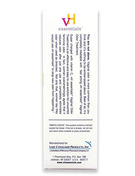 vH Essentials Feminine Odor Treatment pH Balanced Vaginal (6 Tablets) 6 Day Supply