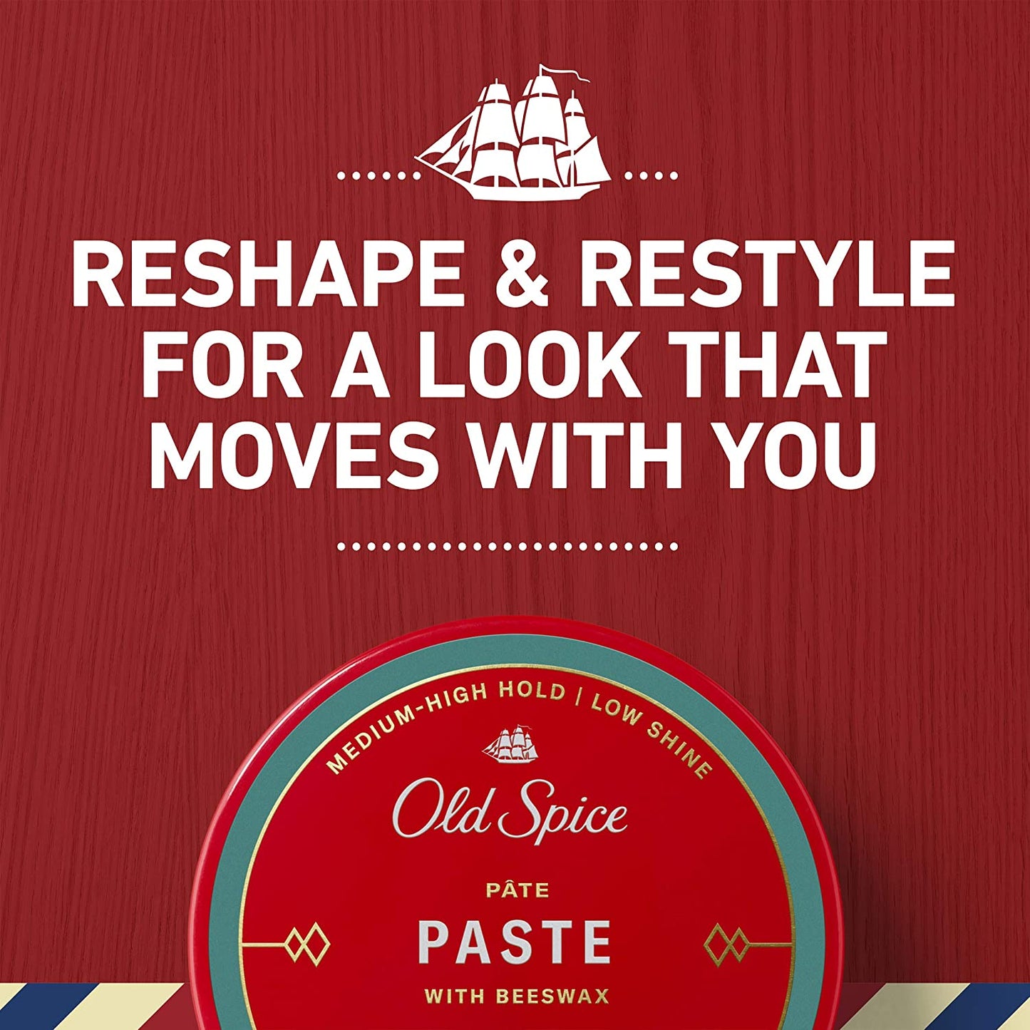 Old Spice Hair Styling Paste with Beeswax Medium-High Hold Low Shine, 2.22 oz. / 63g