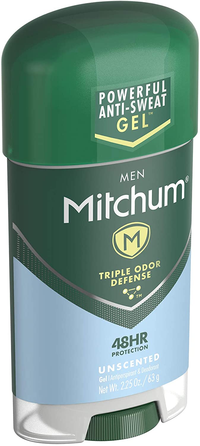 Mitchum Men Gel Antiperspirant Deodorant, Unscented, 2.25 oz