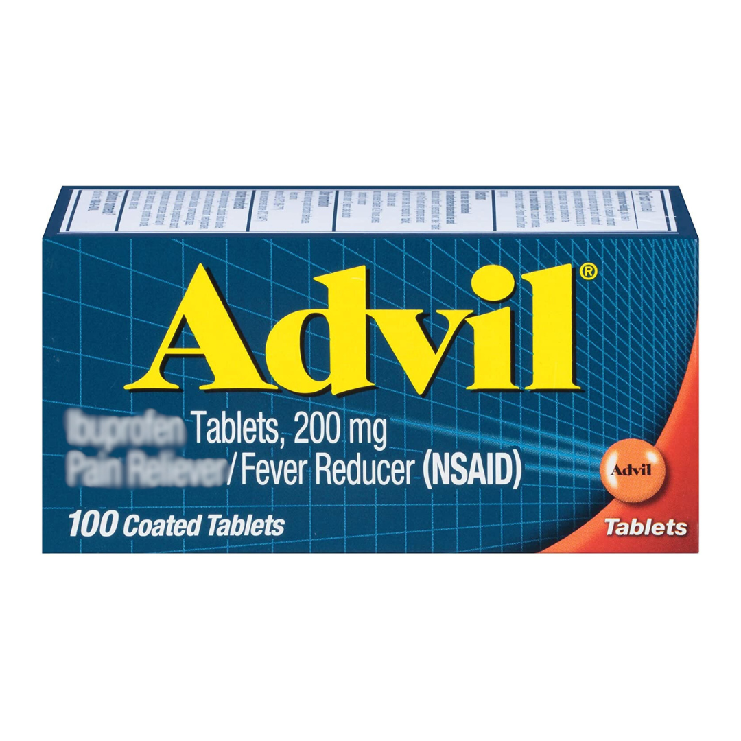 Advil Coated Tablets Fever Reducer 100 Count