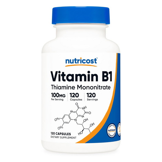 Nutricost Vitamin B1 Thiamine Mononitrate 100mg Supplement 120 Capsules